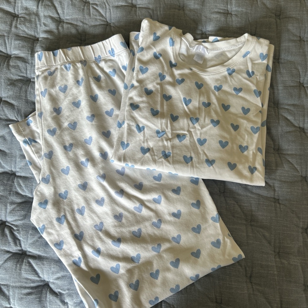 Women's Blue Heart Pajama Set